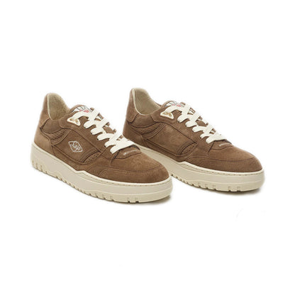 SANJO LOW SUEDE MULTIPATCH SNEAKERS