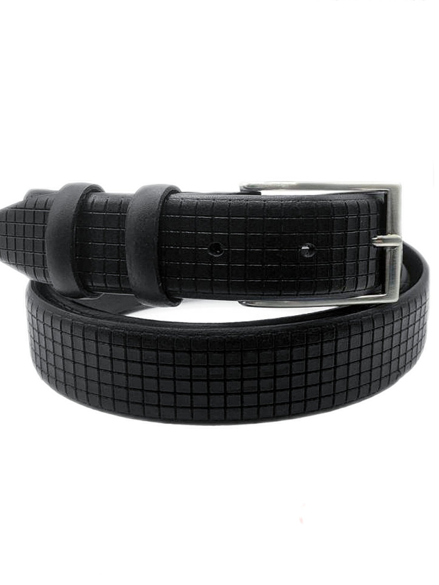 ALEX ANDERSON BLACK SQUARED LEATHER BELT