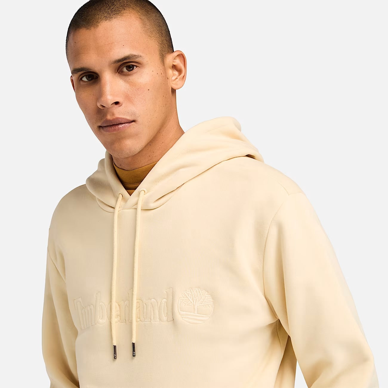 TIMBERLAND OFF WHITE LOGO HOODIE